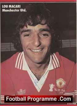 Manchester United Lou Macari Signed Autographed Picture Man Utd
