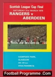 Glasgow Rangers v Aberdeen 1979 Scottish League Cup Final Alex Ferguson
