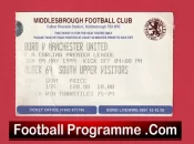 Middlesbrough v Manchester United 1999 – Ticket Treble Season
