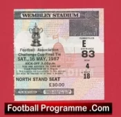 Tottenham Hotspur v Coventry City 1987 – FA Cup Final Ticket Wembley