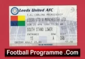 Leeds United v Manchester United 1999 – Treble Season Match Ticket