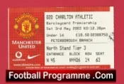 Manchester United v Charlton Athletic 2003 – Match Ticket