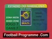 Manchester United v Vasco Da Gamma 2000 Brazil World Club Championship Press Ticket