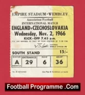 England v Czechoslovakia 1966 – Football Ticket