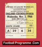 England v Czechoslovakia 1966 – Football Ticket