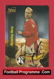Manchester United Henning Berg Autograph Signed Football Card Man Utd