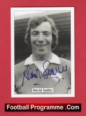 Manchester United David Sadler Autograph Signed Football Card Man Utd