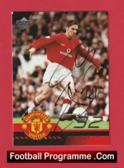 Manchester United Bojan Djordjic Autograph Signed Football Card Man Utd