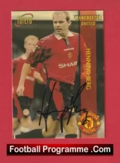 Manchester United Henning Berg Autograph Signed Football Card Man Utd