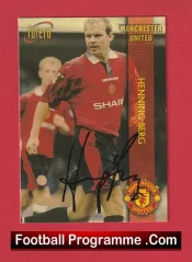 Manchester United Henning Berg Autograph Signed Football Card Man Utd