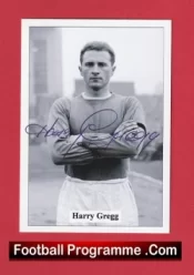 Manchester United Harry Gregg Autograph Signed Football Card Man Utd