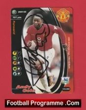 Manchester United Andy Cole Autograph Signed Football Card Man Utd