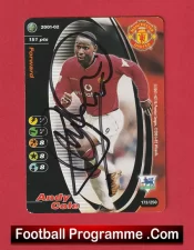 Manchester United Andy Cole Autograph Signed Football Card Man Utd
