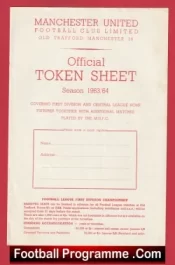 Manchester United Official Token Sheet 1963 – 1964