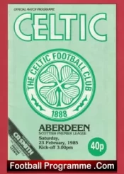 Glasgow Celtic v Aberdeen 1985 – Alex Ferguson Manager