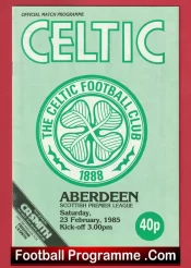 Glasgow Celtic v Aberdeen 1985 – Alex Ferguson Manager