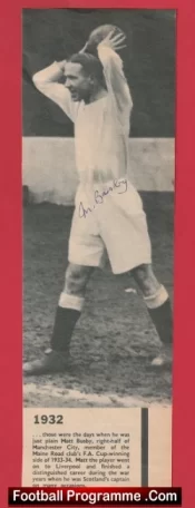Manchester United Matt Busby Autograph Signed Picture Man Utd