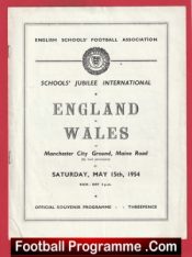 England v Wales 1954 – School Boys Game Maine Road Man City
