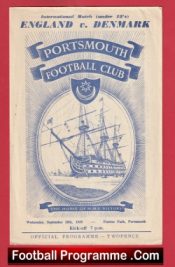 England v Denmark 1955 – U23 at Portsmouth + Newspaper Article