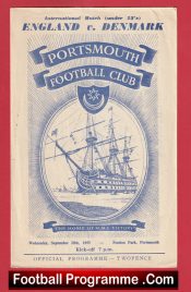 England v Denmark 1955 – U23 at Portsmouth + Newspaper Article