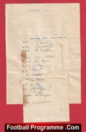 Burnley Football Club Multi Autographed Signed Sheet 1946 1947
