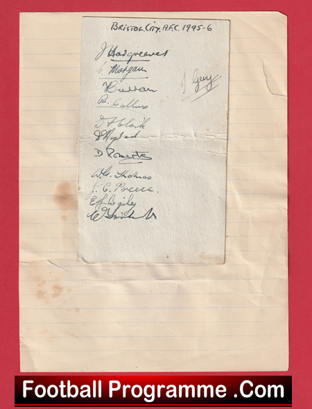 Bristol City Football Club Multi Autographed Signed Sheet 1945 1946 - Image 2