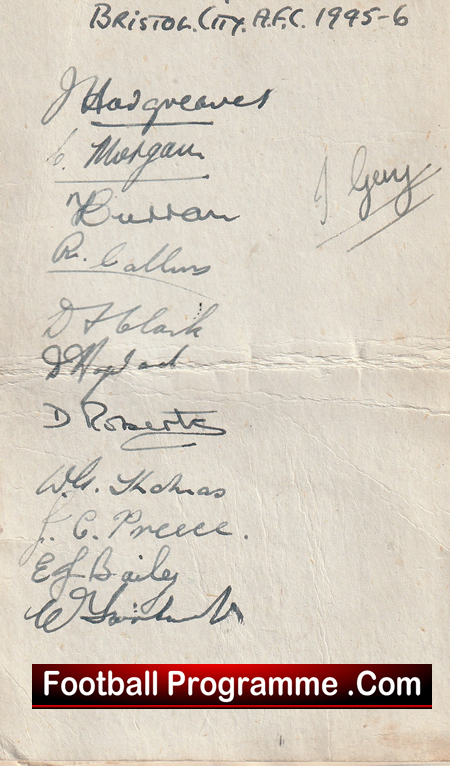 Bristol City Football Club Multi Autographed Signed Sheet 1945 1946 - Image 3