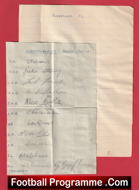 Sunderland Football Club Multi Autographed Signed Sheet 1946 1947 - Image 2