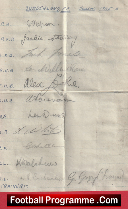 Sunderland Football Club Multi Autographed Signed Sheet 1946 1947 - Image 3