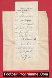 Fulham Football Club Multi Autographed Signed Sheet 1945 1946