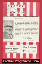 Exeter City v Newport County 1969