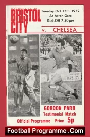 Gordon Parr Testimonial Benefit Game Brochure Bristol City 1972