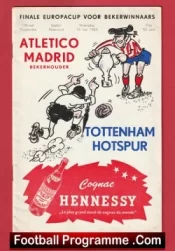 Atletico Madrid v Tottenham 1963 European Cup Winners Cup Final
