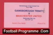 Gainsborough Trinity v Manchester United 1998 – Treble Season Pink Ticket