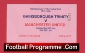 Gainsborough Trinity v Manchester United 1998 – Treble Season Pink Ticket