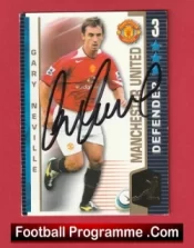 Manchester United Gary Neville Autographed Signed Football Card Man Utd