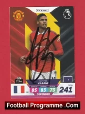 Manchester United Raphael Varne Autographed Signed Football Card Man Utd