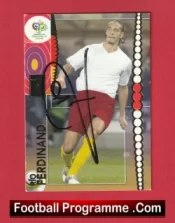 Manchester United Rio Ferdinand Autograph Signed Football Card Man Utd