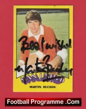 Manchester United Martin Buchan Autographed Signed Football Card Man Utd