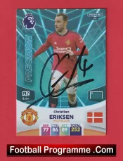 Manchester United Christian Eriksen Autograph Signed Football Card Man Utd