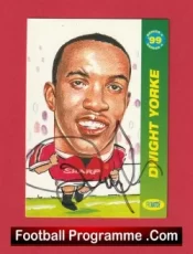 Manchester United Dwight Yorke Autograph Signed Football Card Man Utd