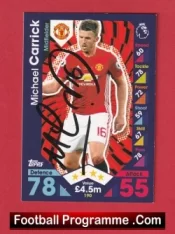 Manchester United Michael Carrick Autograph Signed Football Card Man Utd