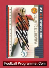 Manchester United Darren Fletcher Autograph Signed Football Card Man Utd