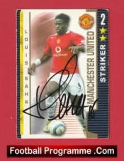 Manchester United Louis Saha Autograph Signed Football Card Man Utd