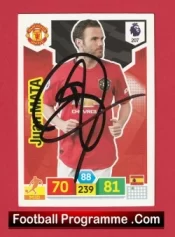 Manchester United Juan Mata Autographed Signed Football Card Man Utd