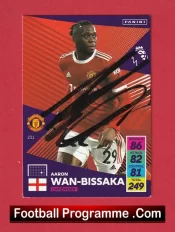 Manchester United Aaron Wan Bissaka Autographed Signed Football Card Man Utd
