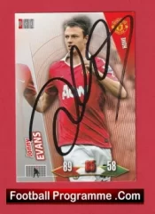 Manchester United Jonny Evans Autograph Signed Football Card Man Utd