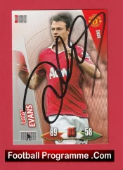 Manchester United Jonny Evans Autograph Signed Football Card Man Utd