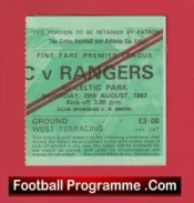 Glasgow Celtic v Glasgow Rangers 1987 – Football Ticket