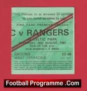 Glasgow Celtic v Glasgow Rangers 1987 – Football Ticket